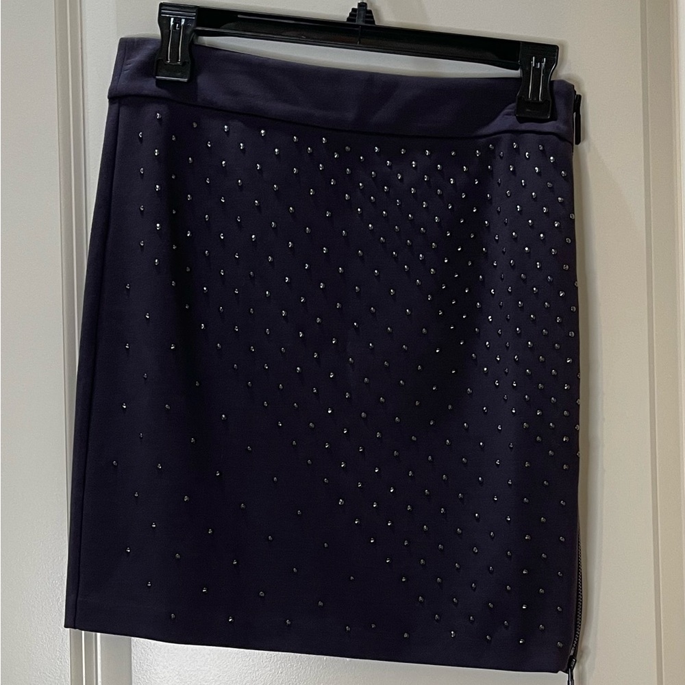 Armani Exchange Eggplant Color Studded Skirt with Side Zipper Details Size 4